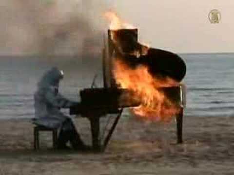 Japanese Jazz Musician Burns Piano