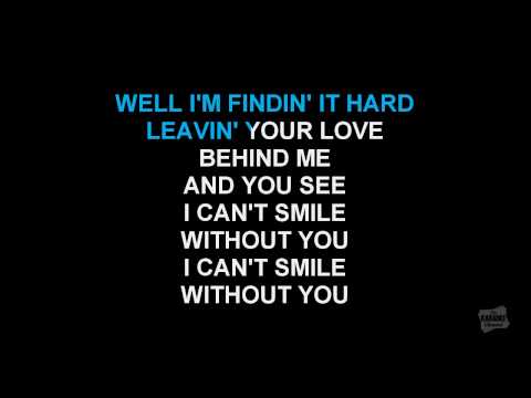 Can’t Smile Without You in the style of Barry Manilow karaoke version with lyrics